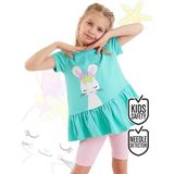Denokids Deniz Tavşanı Kız Çocuk T-Shirt Tayt Takım - Pembe - 4 Yaş