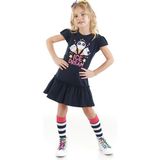 Denokids Dondurma Rüyası Pamuklu Kız Çocuk Lacivert Elbise - 2 Yaş