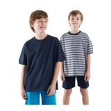 Denokids Erkek Çocuk Basic Oversize 2'li Paket T-shirt