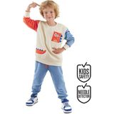 Denokids Erkek Çocuk Kışlık Dinozor Desenli Bej Uzun Kollu 2 Parça Eşofman Takımı 2-7 Yaş - 5 Yaş