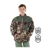 Denokids Erkek Çocuk Kışlık Kamuflaj Peluş Haki Uzun Kollu Mont 6-11 Yaş