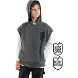 Denokids Erkek Çocuk Slogan Baskılı Gri Kapüşonlu Kolsuz Sweatshirt 6-11 Yaş - 6 Yaş - Antrasit