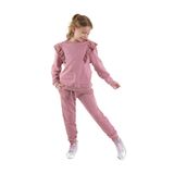 Denokids Fırfırlı Kız Çocuk Gül Kurusu Eşofman Takımı