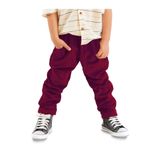 Denokids Fitilli Kadife Bordo Erkek Çocuk Pantolon