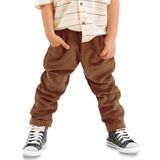 Denokids Fitilli Kadife Hardal Erkek Çocuk Lastikli Pantolon