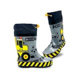 Denokids İnşaat Araçları Erkek Çocuk Gri Yağmur Botu Renkli