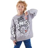 Denokids Just Smile Erkek Çocuk Gri Sweatshirt - 6 Yaş