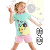 Denokids Kalpler Kız Çocuk T-Shirt Şort Takım - 4 Yaş - Pembe