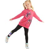 Denokids Kanka Kediler Kız Çocuk T-shirt Tayt Takım - Pembe - 2 Yaş