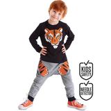Denokids Kaplan Pençesi Erkek Çocuk Pantolon Takım - 7 Yaş - Siyah - Gri