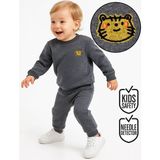 Denokids Kedi Erkek Bebek Koyu Gri Eşofman Takım - 1,5 - 2 Yaş