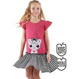Denokids Kedicik Kız Çocuk Fuşya Yazlık Elbise - 4 Yaş - Pembe