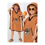 Denokids Kiremit Tiger Erkek Çocuk Panço Bornoz