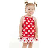 Denokids Kırmızı Puantiye Kız Bebek Yazlık Elbise - 3 - 6 Ay
