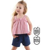 Denokids Kız Bebek Çocuk Pembe Müslin Bluz Şort Takım - 1,5 - 2 Yaş - Lacivert - Pembe