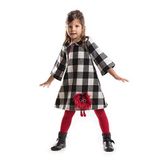 Denokids Kız Çocuk Bebe Yaka Ekose Elbise, 6 Yaş, CFF-18S1-187, Siyah, Kız Çocuklar
