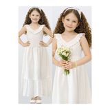 Denokids Kız Çocuk Beyaz Uzun Elbise Uzun Boy Fırfırlı Yazlık 4-10 Yaş