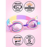 Denokids Kız Çocuk Deniz Gözlüğü Anti-Fog Pembe PVC Malzeme ile Eğlenceli Unicorn Tasarım