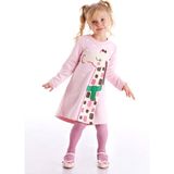 Denokids Kız Çocuk Elbise Günlük Stil Zürafa Desenli Pembe Askılı 5 Yaş