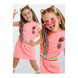 Denokids Kız Çocuk Elbise Havlu Kumaş Çilek Desenli Yazlık 4-10 Yaş