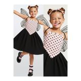 Denokids Kız Çocuk Elbise Pamuk Pembe Siyah Puantiyeli Ilkbahar Yaz Sezonu 5-8 Yaş