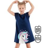 Denokids Kız Çocuk Elbise Unicorn Kiz Cocuk Günlük Elbise Lacivert - 2 Yaş