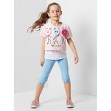 Denokids Kız Çocuk Life Is Fun Tayt Takım - 5 Yaş - Pembe - Beyaz