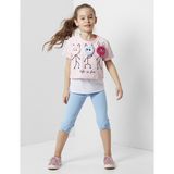 Denokids Kız Çocuk Life Is Fun Tayt Takım - 7 Yaş - Pembe - Beyaz