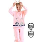 Denokids Kız Çocuk Pembe Eşofman Takım Lastikli Paça 3 İplik Kumaş ile Sevimli Tasarım - 4 Yaş