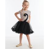Denokids Kiz Cocuk Siyah Elbise Tüllü Tütü Elbise Abiye Puantiye Elbise - 4 Yaş - Pembe - Siyah