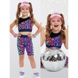 Denokids Kız Çocuk Spor Tayt Crop Top 2'li Takım 6-11Y - Siyah - 9 Yaş