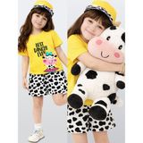 Denokids Kız Çocuk Takım Sarı T-Shirt Şort Takım Ilkbahar Yaz 2-7 Yaş - Renkli - 6 Yaş