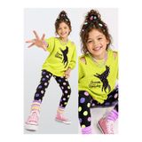 Denokids Kız Çocuk Takım Unicorn Sweatshirt - Puantiye Tayt Takım (4-10 Yaş)