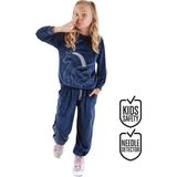 Denokids Lacivert Kadife Unicorn Kız Çocuk Eşofman Takım - 4 Yaş