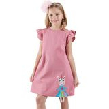 Denokids Lilycorn Kız Çocuk Pembe Yazlık Elbise - 3 Yaş