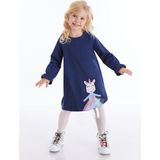 Denokids Lilycorn Lacivert Kız Çocuk Elbise - 2 Yaş