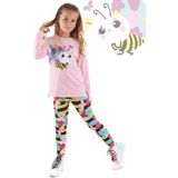 Denokids Minik Arı Kız Çocuk Tunik Tayt Takım - 3 Yaş - Pembe