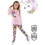 Denokids Minik Arı Kız Çocuk Tunik Tayt Takım - 4 Yaş - Pembe
