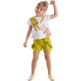 Denokids Muzip Kediler Fırfırlı Kız Çocuk Yazlık T-shirt Şort Takım