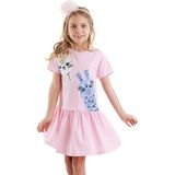 Denokids Muzip Kediler Kız Çocuk Elbise - 3 Yaş - Pembe
