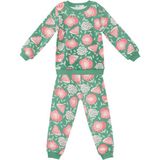 Denokids Pembe Çiçekli Kız Bebek Yeşil Eşofman Takım - 6 - 12 Ay