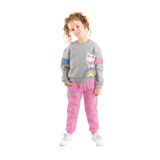 Denokids Rainbow Cat Kız Çocuk Kışlık Alt-Üst Eşofman Takım
