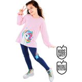Denokids Rainbow Star Kız Çocuk Tunik Tayt Takım - 3 Yaş - Pembe - Lacivert