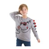 Denokids Şekerci Dinozor Erkek Çocuk Gri Sweatshirt