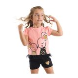 Denokids Sevimli Fare Kız Çocuk T-Shirt Şort Takım