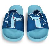 Denokids Shark Erkek Çocuk Terlik Düz Tabanlı Lacivert Renkli Yaz İçin Hafif ve Eğlenceli