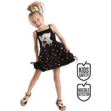Denokids Siyah Bakır Yıldızlı Kız Çocuk Elbise - 4 Yaş - Siyah - Bakır