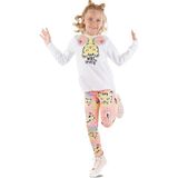 Denokids Süslü Leo Kız Çocuk T-Shirt Tayt Takım - 2 Yaş - Pembe