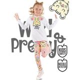 Denokids Süslü Leo Kız Çocuk T-Shirt Tayt Takım - 4 Yaş - Pembe