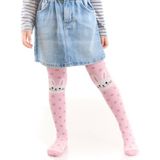 Denokids Tavşan Kız Puantiyeli Kalın Pembe Külotlu Çorap - Pembe - 8 - 9 Yaş
